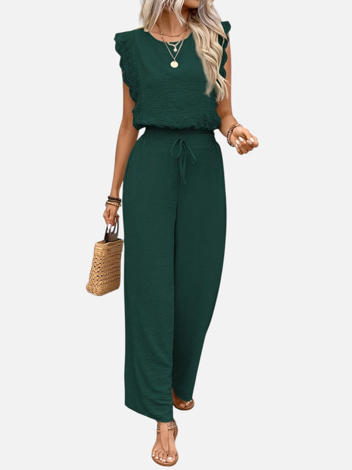 Women's Casual Relaxed Top and Wide Leg Trousers Set