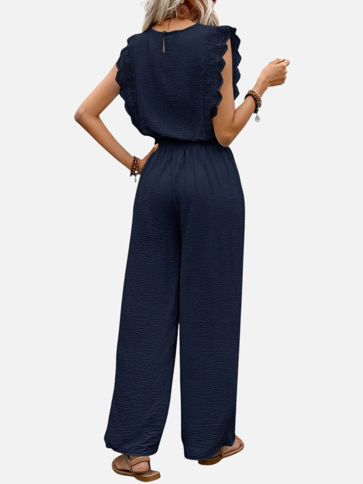 Women's Casual Relaxed Top and Wide Leg Trousers Set