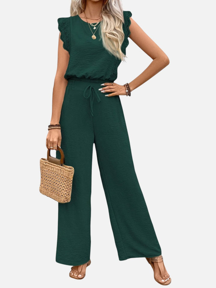 Women's Casual Relaxed Top and Wide Leg Trousers Set