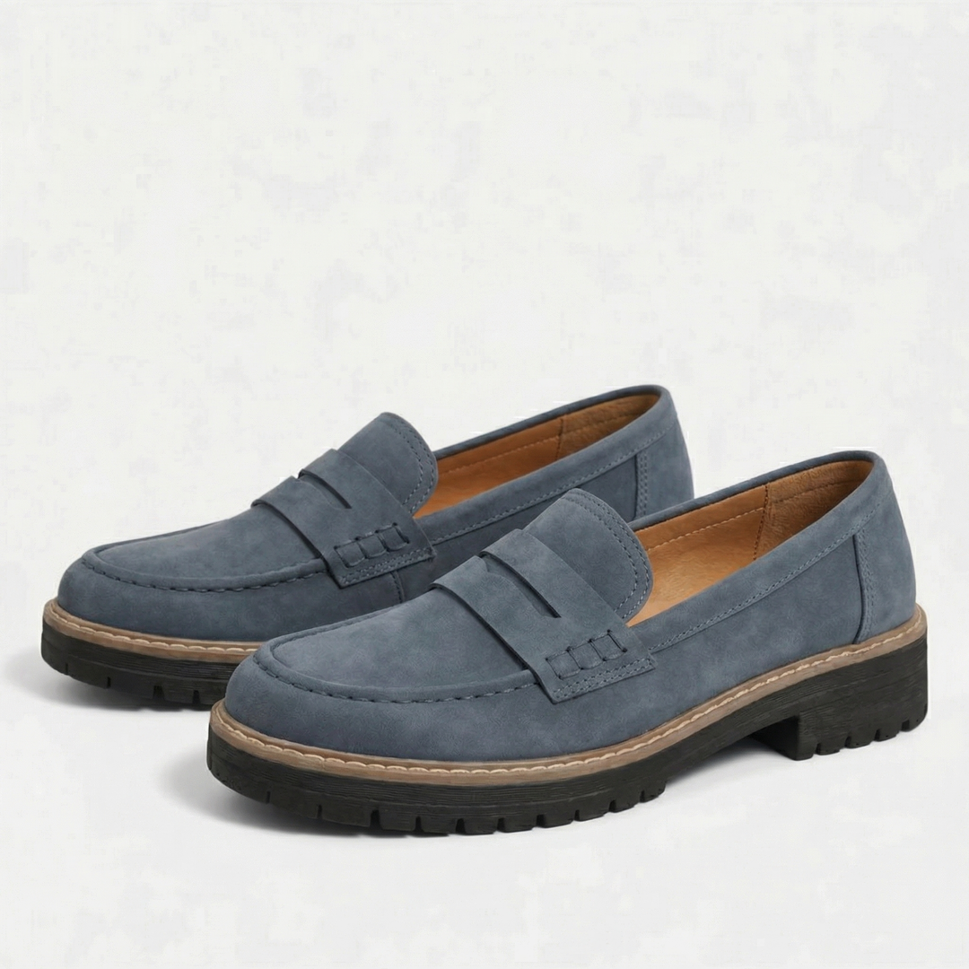 Women's Classic Leather Look Comfort Loafers