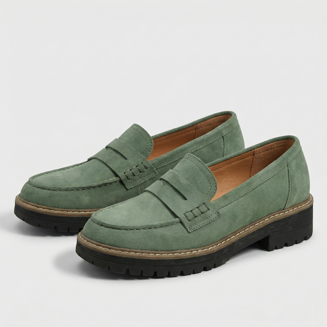 Women's Classic Leather Look Comfort Loafers
