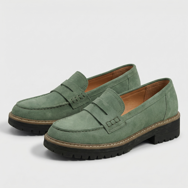 Women's Classic Leather Look Comfort Loafers