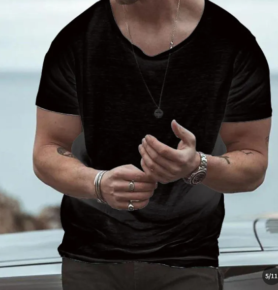 Mens Short Sleeve T-Shirt Lightweight Round Neck