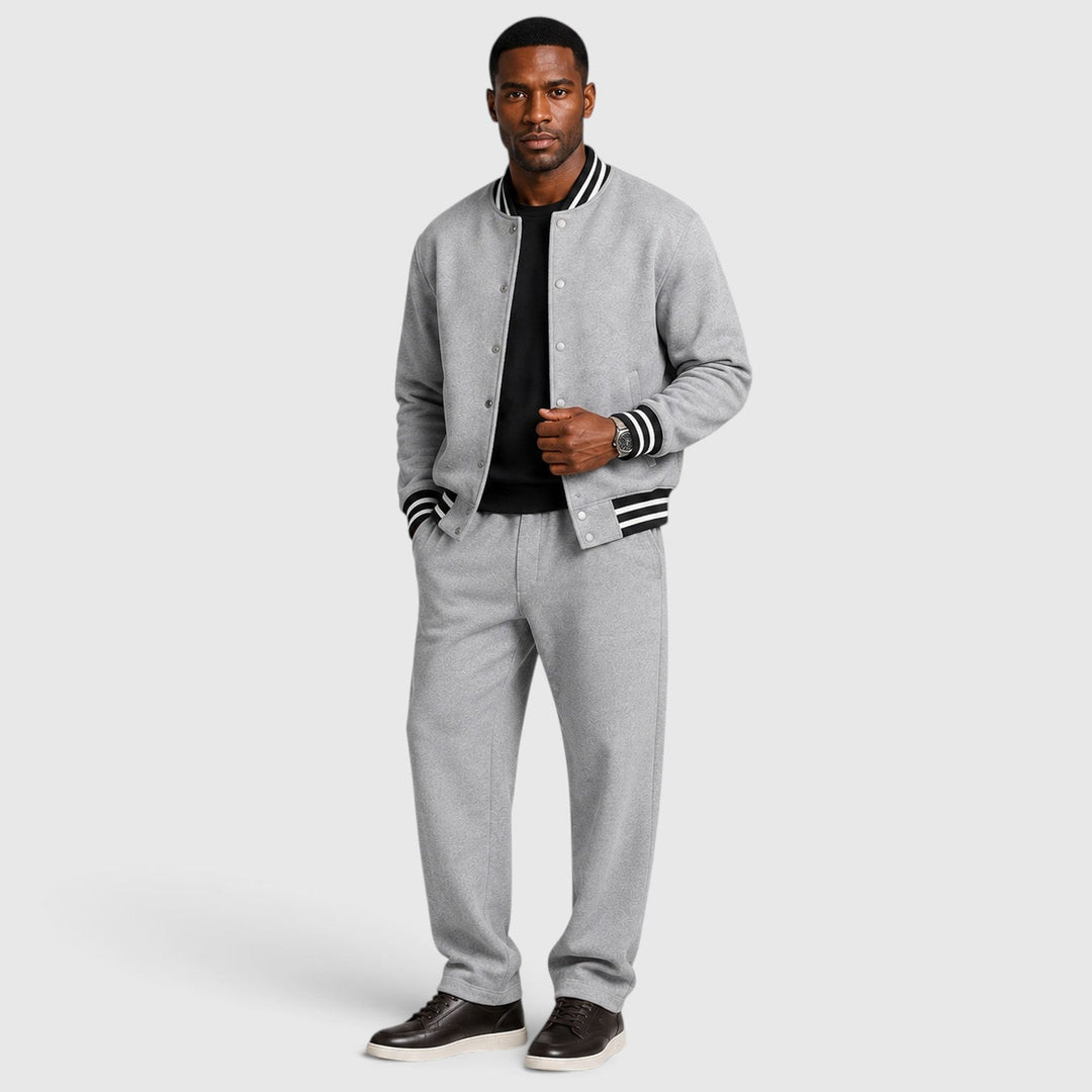 Men's Casual Lightweight Bomber Jacket and Trousers Set