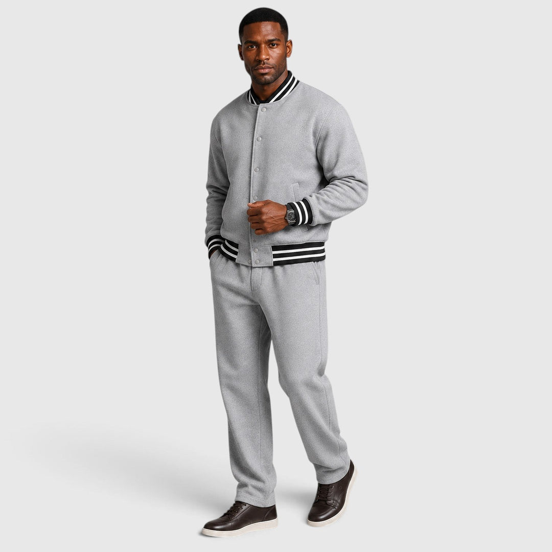 Men's Casual Lightweight Bomber Jacket and Trousers Set
