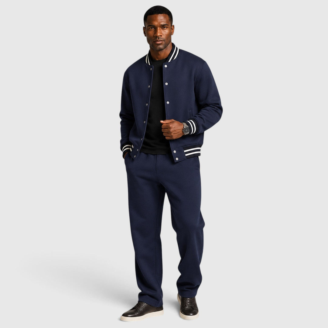 Men's Casual Lightweight Bomber Jacket and Trousers Set