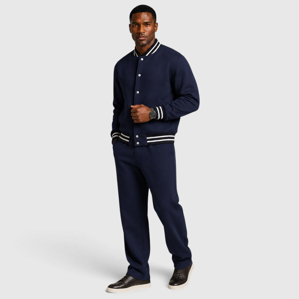 Men's Casual Lightweight Bomber Jacket and Trousers Set