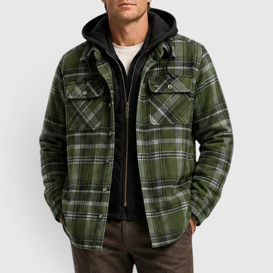 Men's Casual Quilted Padded Hooded Jacket