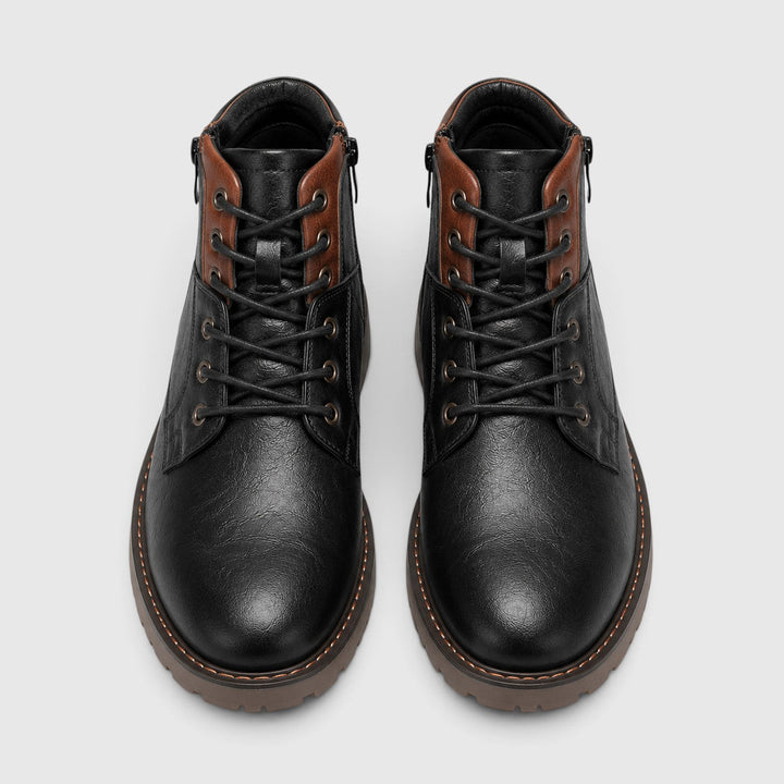 Men's Classic Leather Ankle Boots with Side Zip