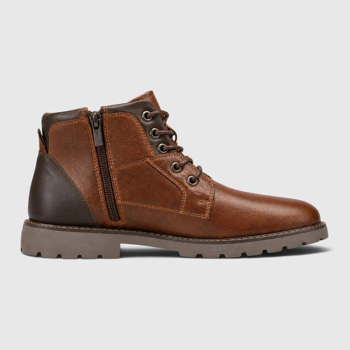 Men's Classic Leather Ankle Boots with Side Zip