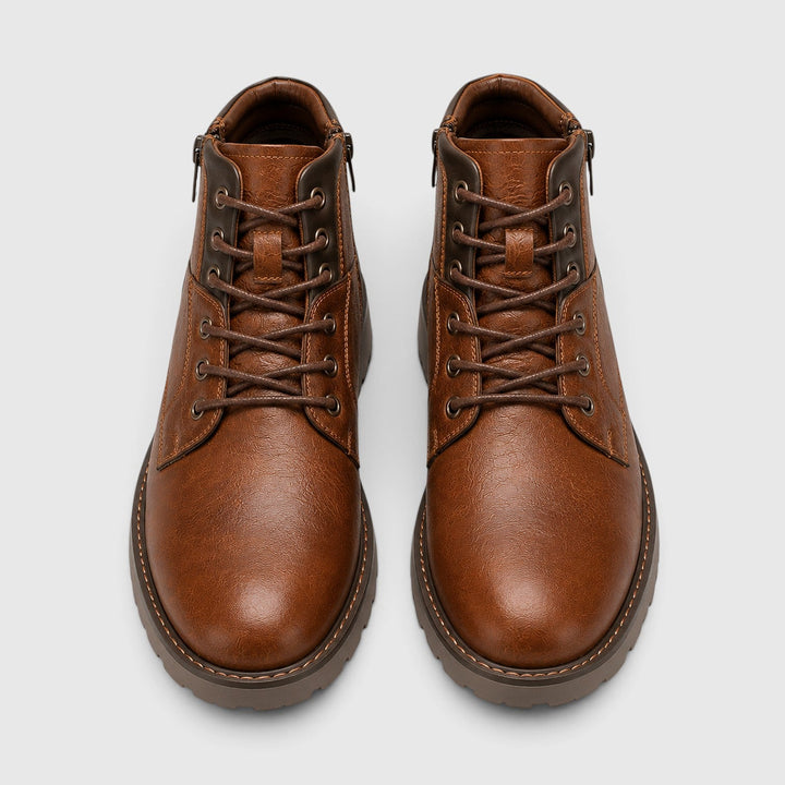 Men's Classic Leather Ankle Boots with Side Zip