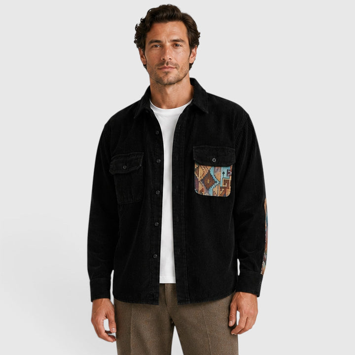 Men's Casual Corduroy Long Sleeve Overshirt