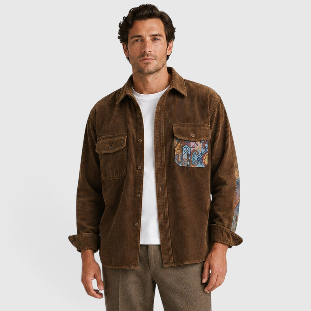 Men's Casual Corduroy Long Sleeve Overshirt