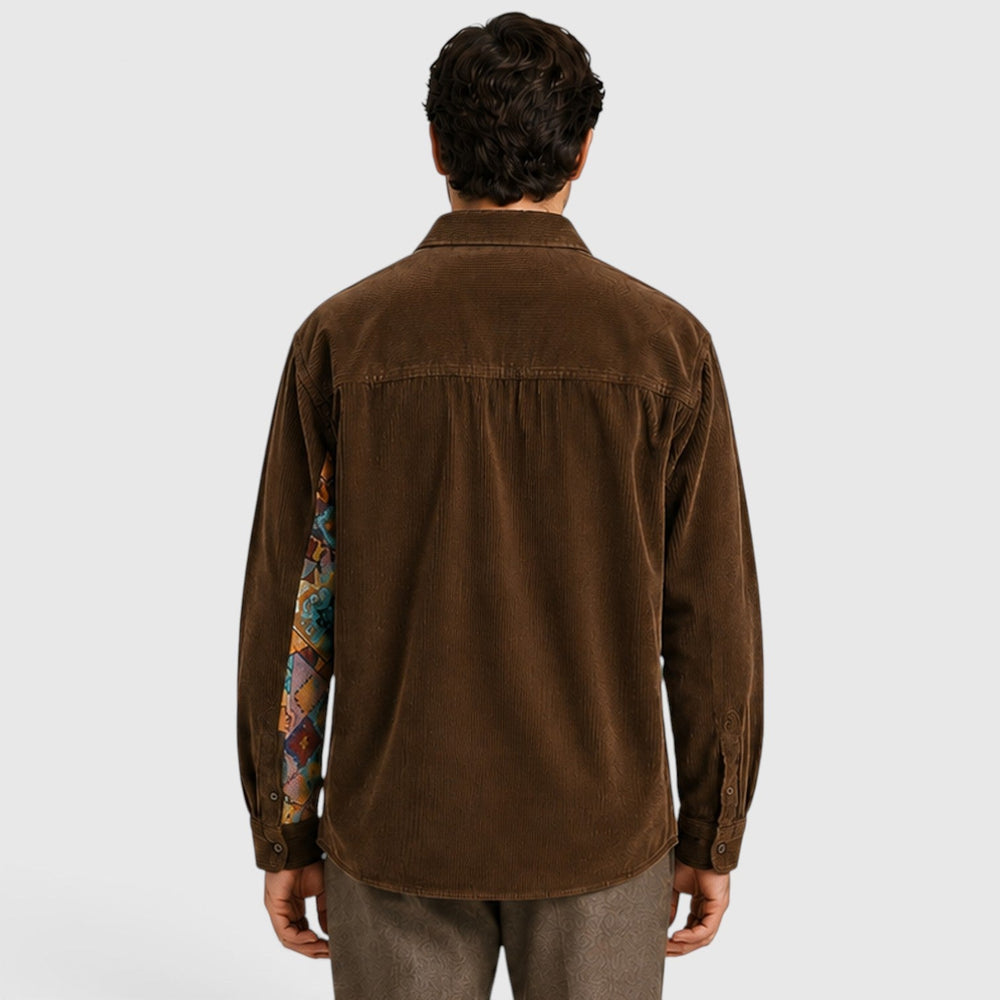 Men's Casual Corduroy Long Sleeve Overshirt
