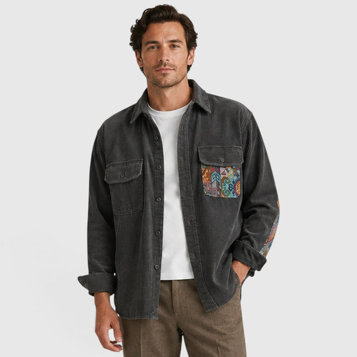 Men's Casual Corduroy Long Sleeve Overshirt