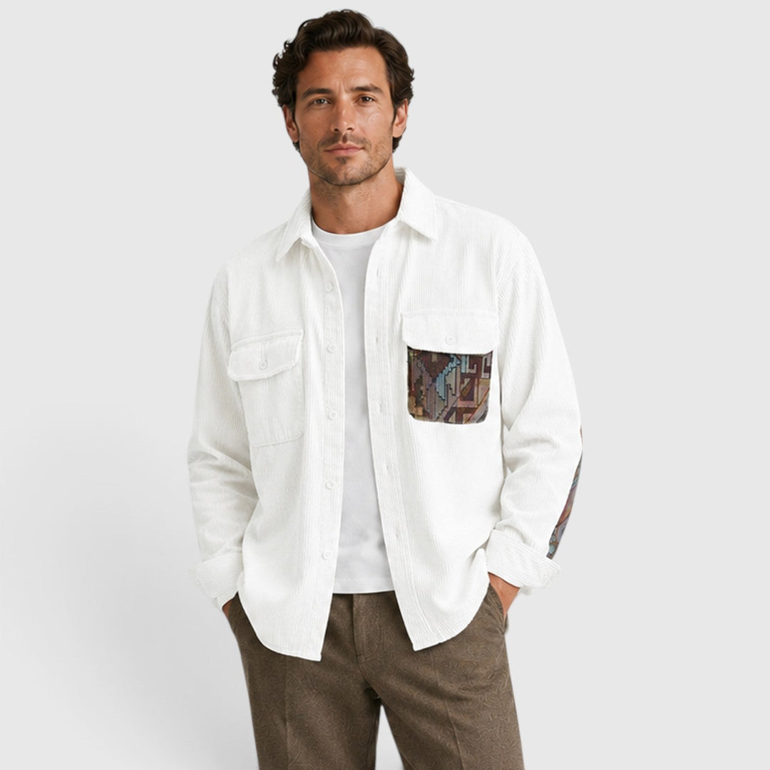 Men's Casual Corduroy Long Sleeve Overshirt