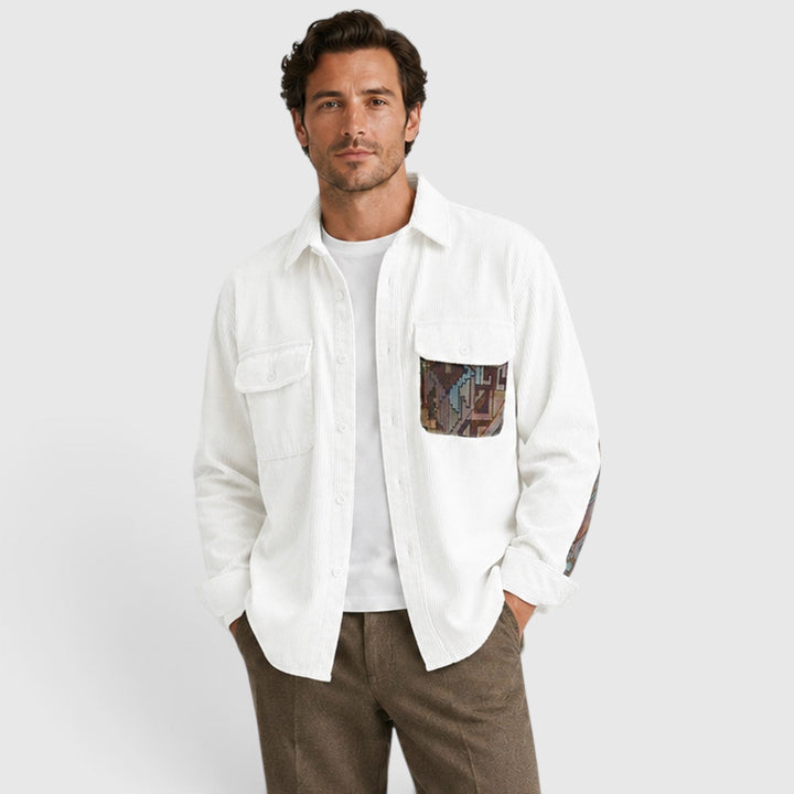 Men's Casual Corduroy Long Sleeve Overshirt