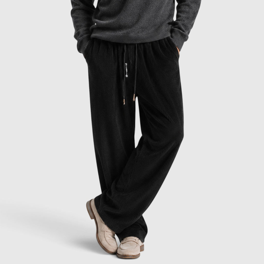 Men's Casual Corduroy Wide Leg Sweatpants