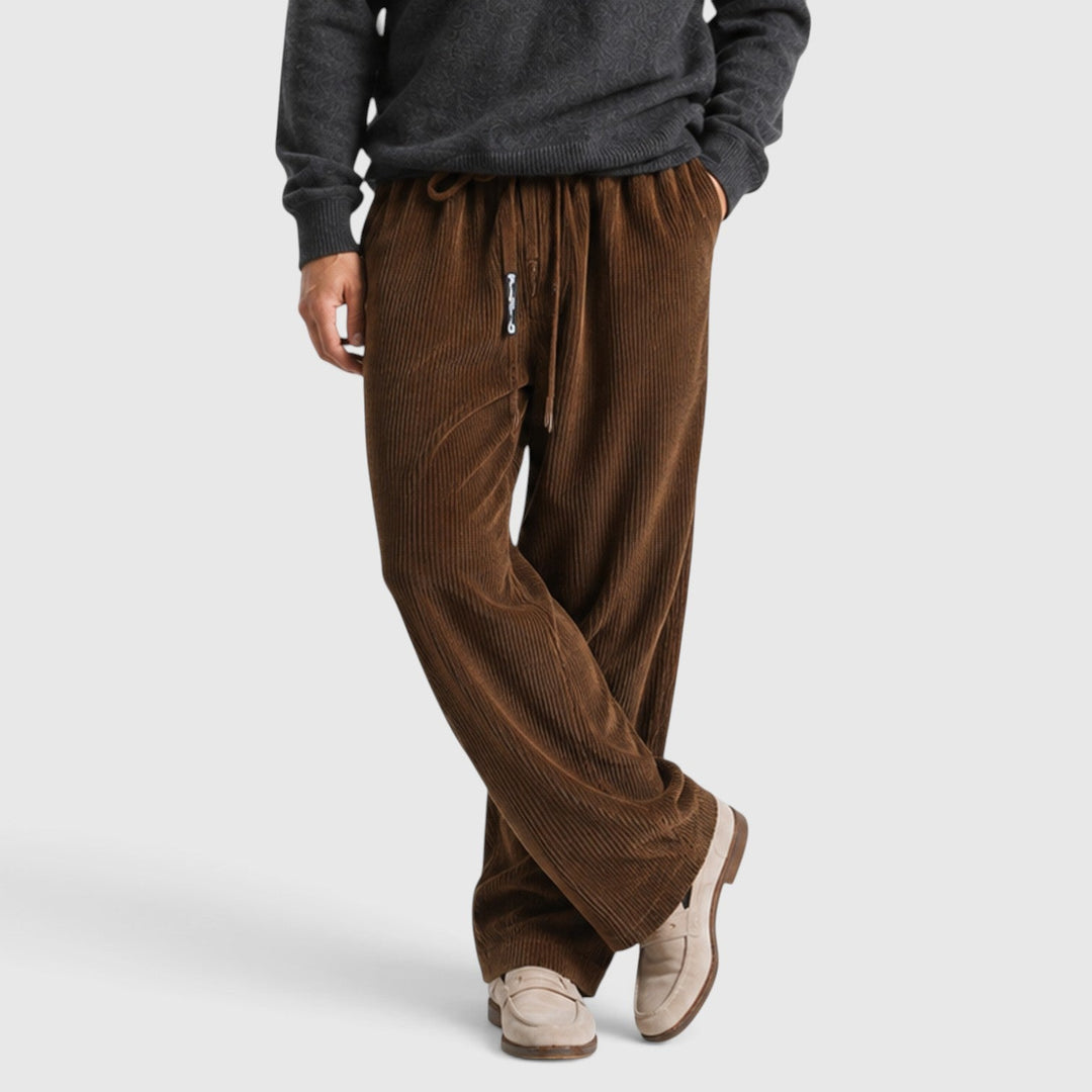 Men's Casual Corduroy Wide Leg Sweatpants