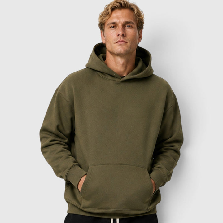 Men's Casual Cotton Hoodie with Adjustable Drawstring