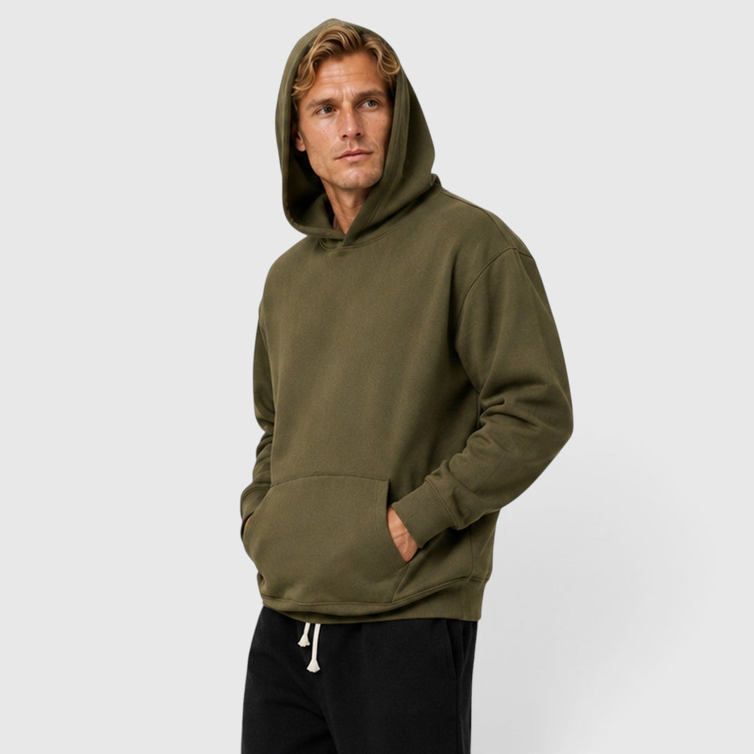 Men's Casual Cotton Hoodie with Adjustable Drawstring