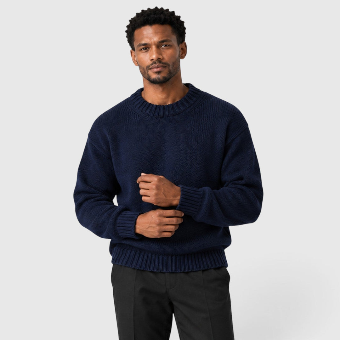 Men's Classic Knit Cotton Crew Neck Jumper