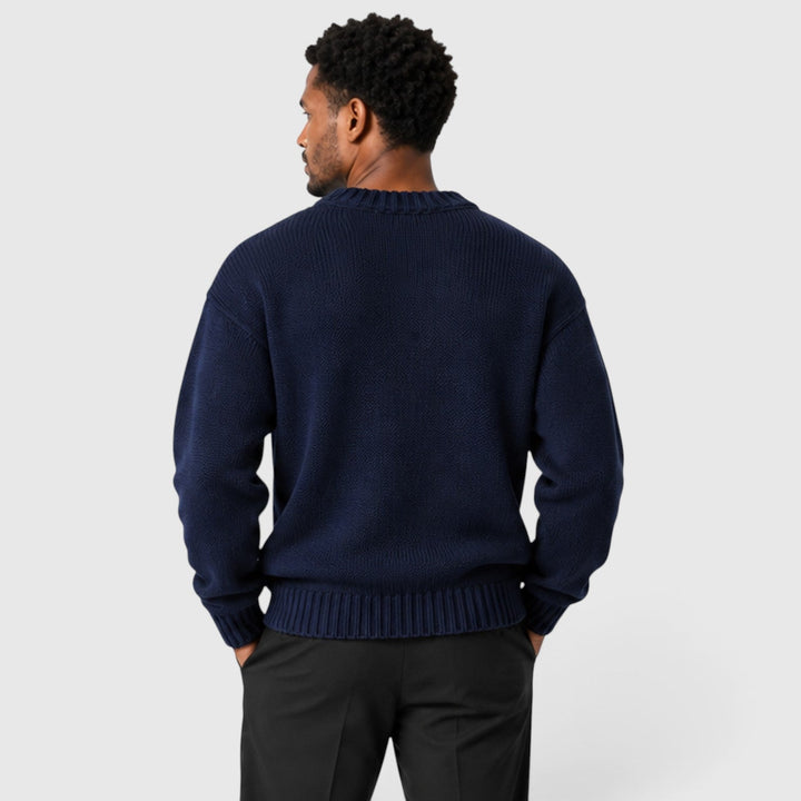 Men's Classic Knit Cotton Crew Neck Jumper