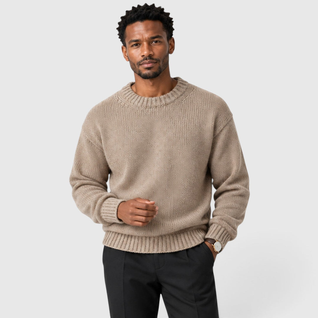Men's Classic Knit Cotton Crew Neck Jumper