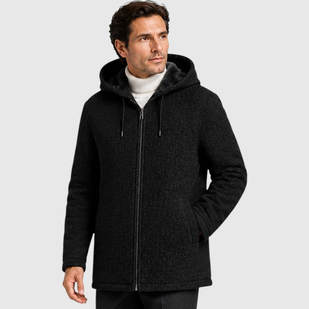 Men's Casual Fleece-Lined Hooded Zip Cardigan