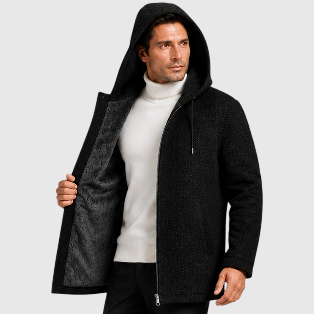 Men's Casual Fleece-Lined Hooded Zip Cardigan