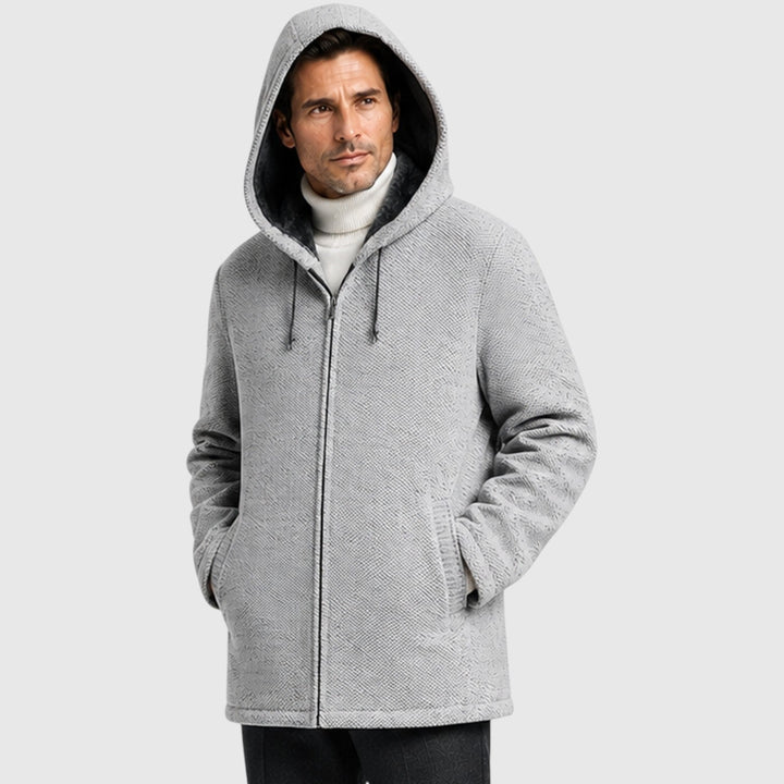 Men's Casual Fleece-Lined Hooded Zip Cardigan