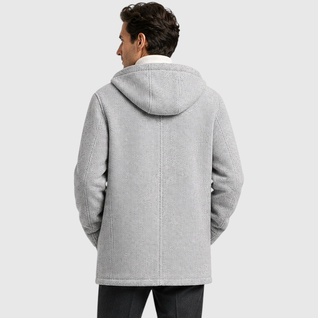 Men's Casual Fleece-Lined Hooded Zip Cardigan