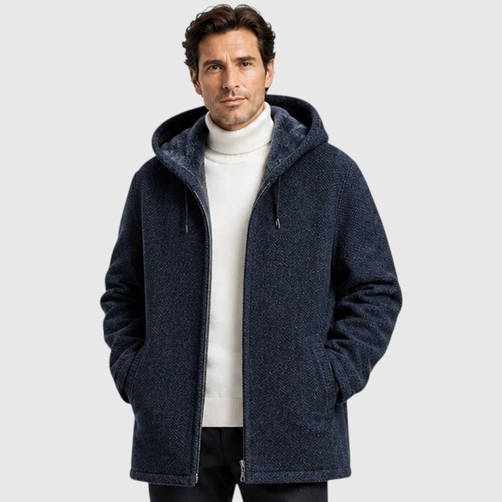 Men's Casual Fleece-Lined Hooded Zip Cardigan