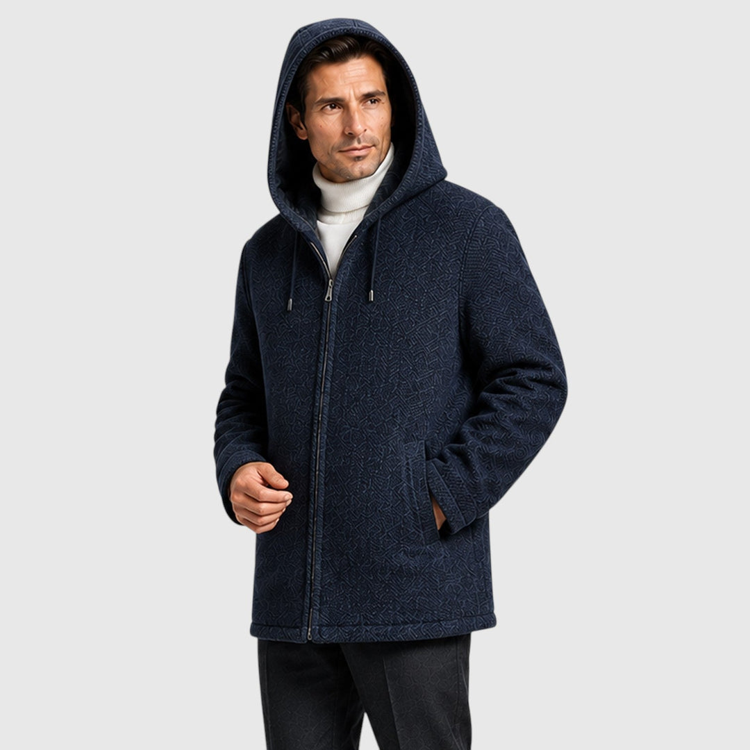 Men's Casual Fleece-Lined Hooded Zip Cardigan