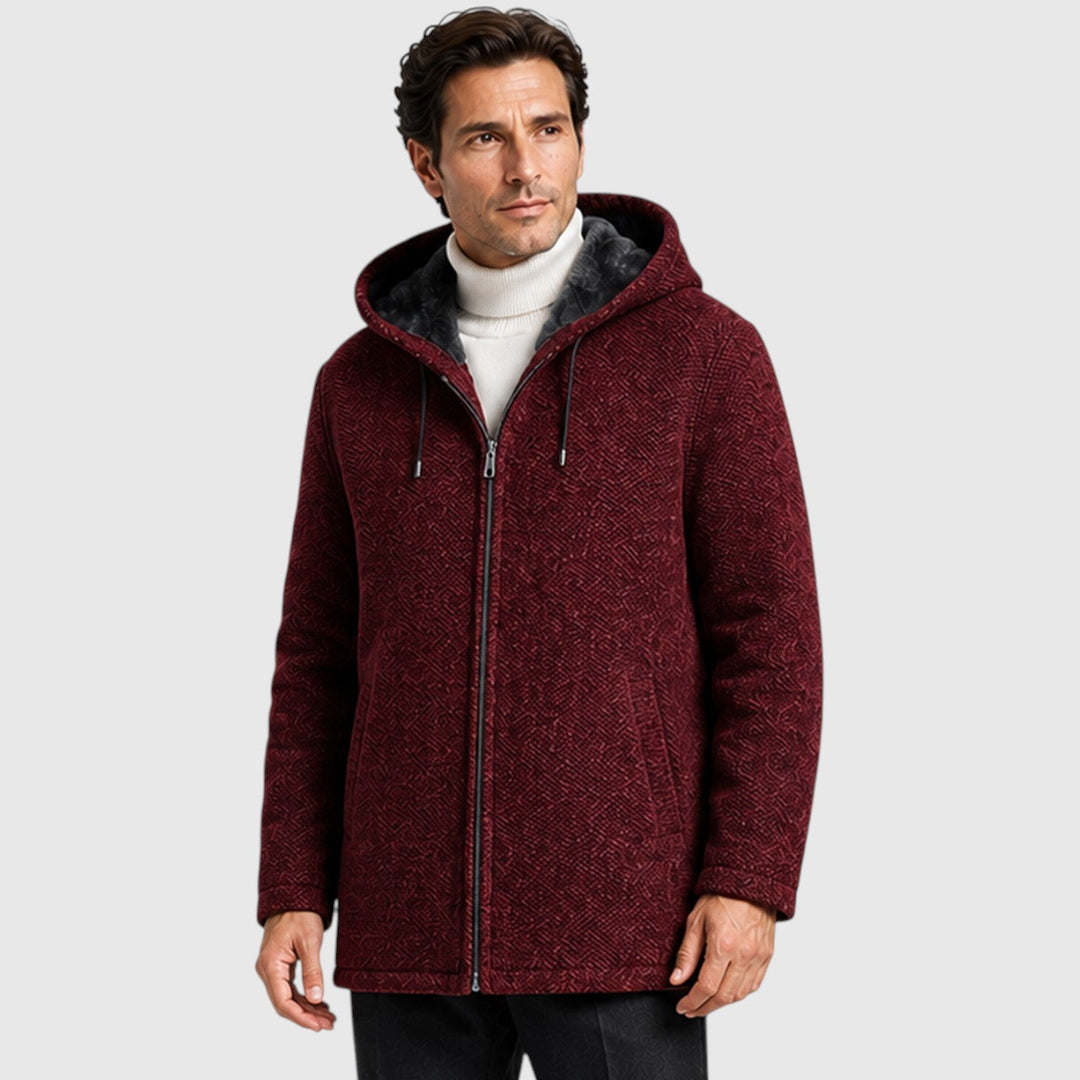 Men's Casual Fleece-Lined Hooded Zip Cardigan