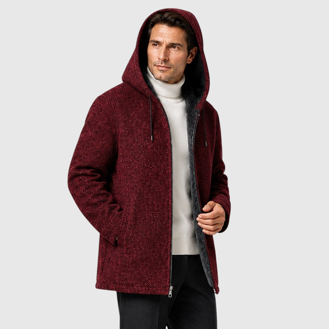 Men's Casual Fleece-Lined Hooded Zip Cardigan
