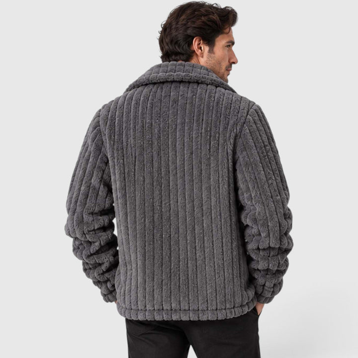 Men's Casual Fleece Button-Up Shirt Jacket