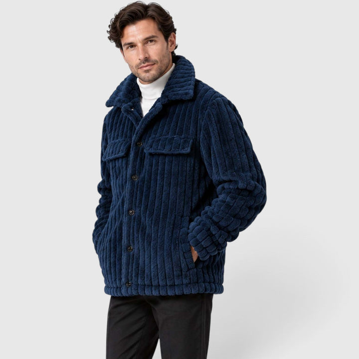 Men's Casual Fleece Button-Up Shirt Jacket
