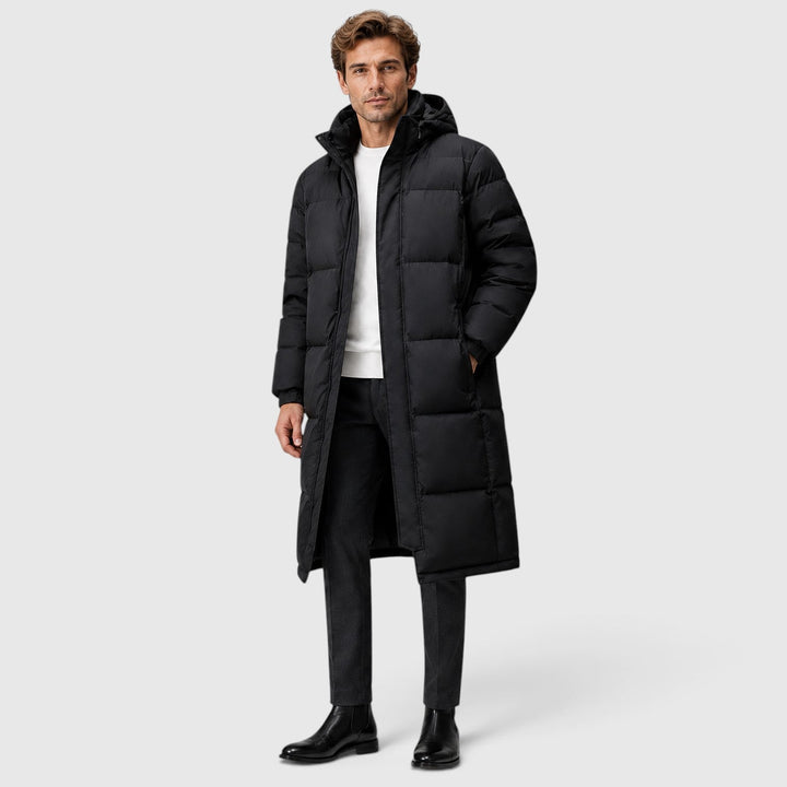 Men's Casual Hooded Long Puffer Coat