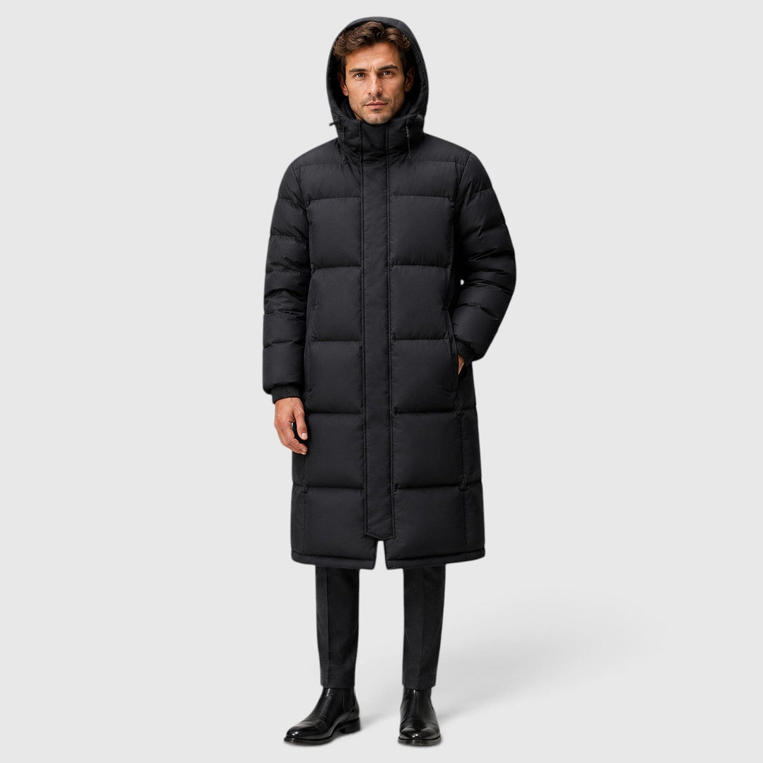 Men's Casual Hooded Long Puffer Coat