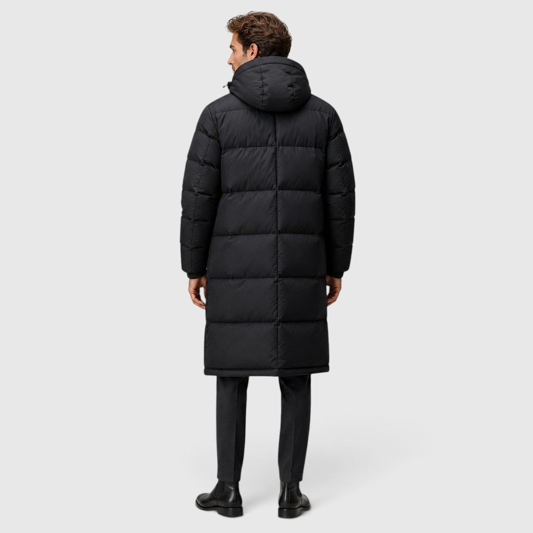 Men's Casual Hooded Long Puffer Coat