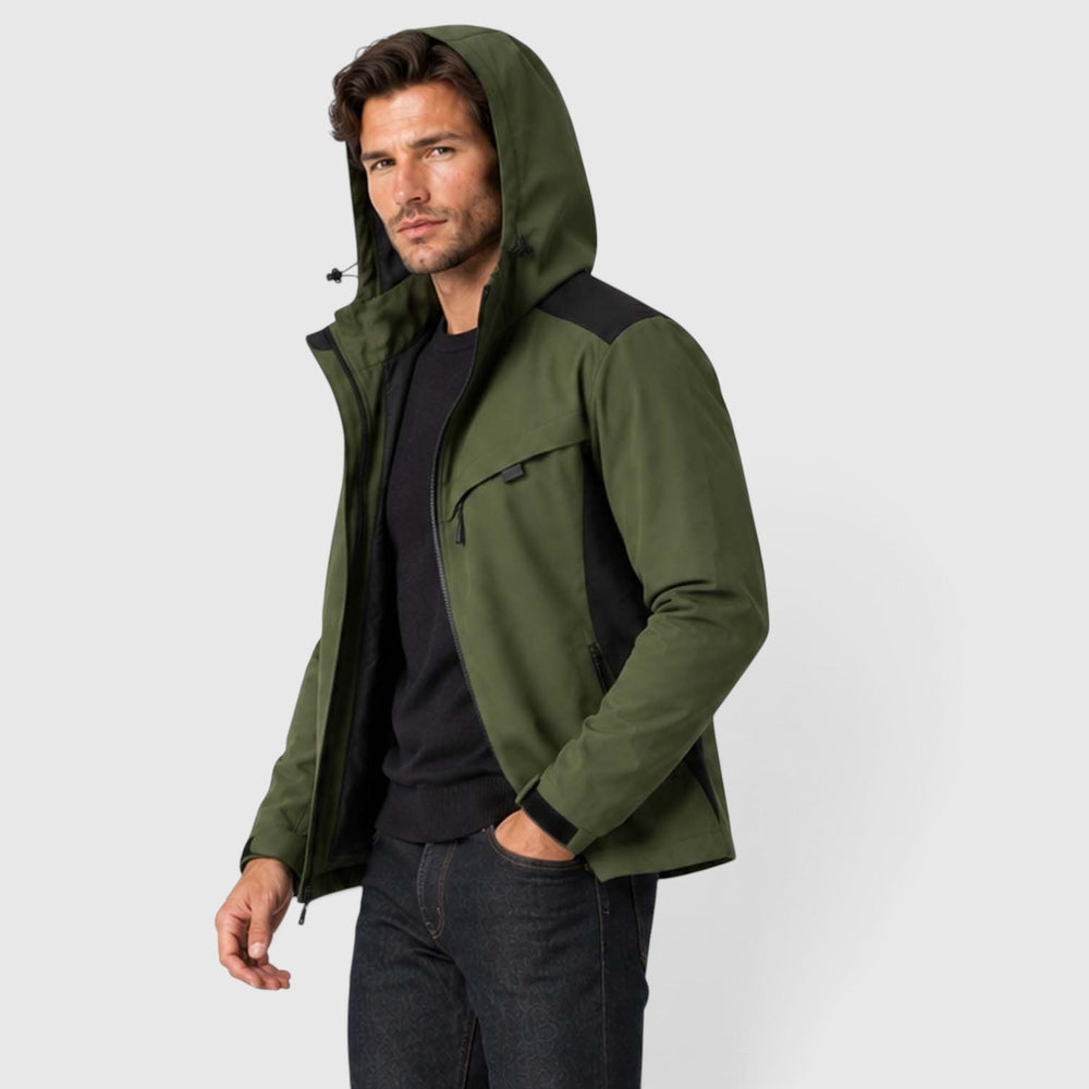 Men's Lightweight Hooded Windbreaker Jacket