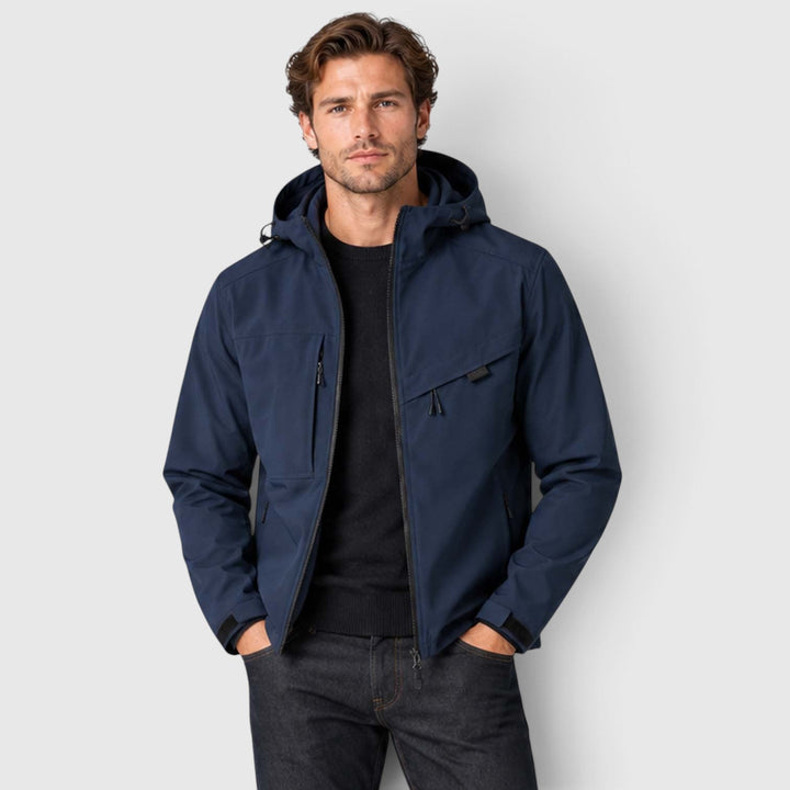 Men's Lightweight Hooded Windbreaker Jacket