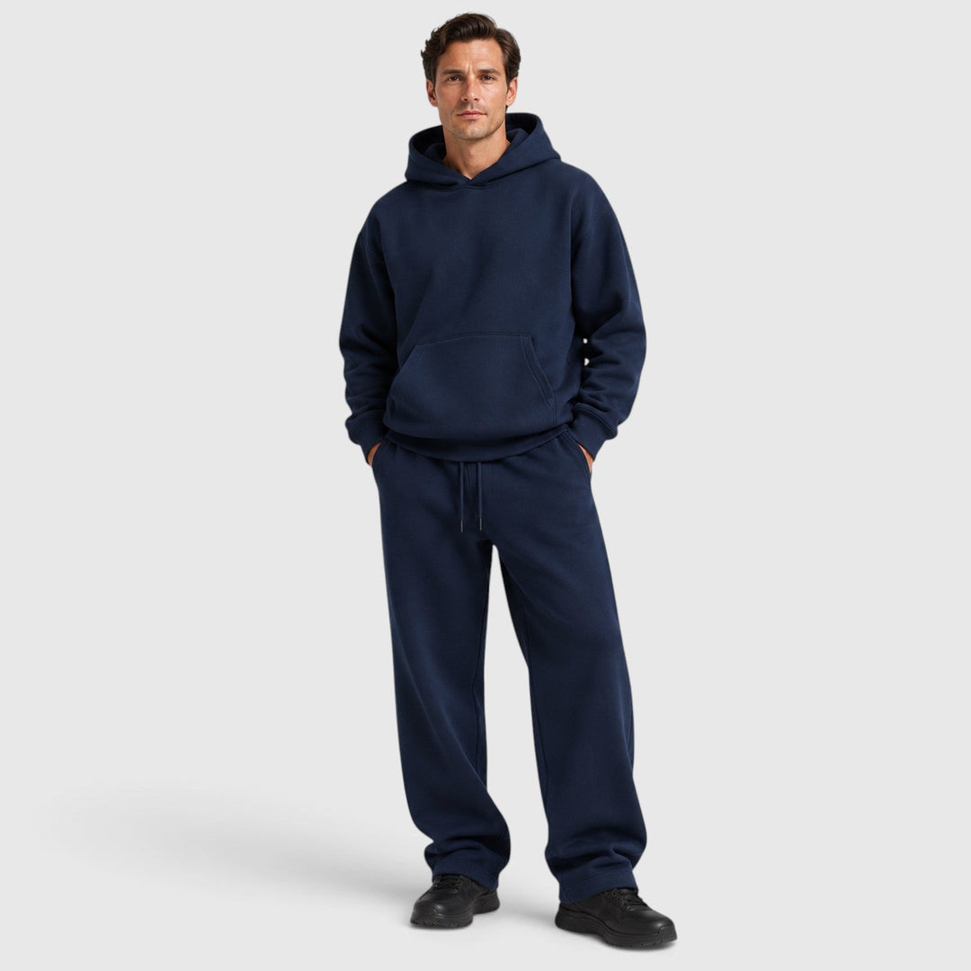 Men's Casual Cotton Hoodie and Jogger Lounge Set