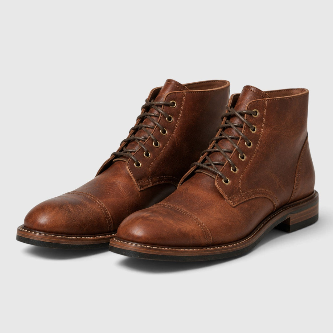 Men's Casual Leather Cushioned Insole Boots Brown