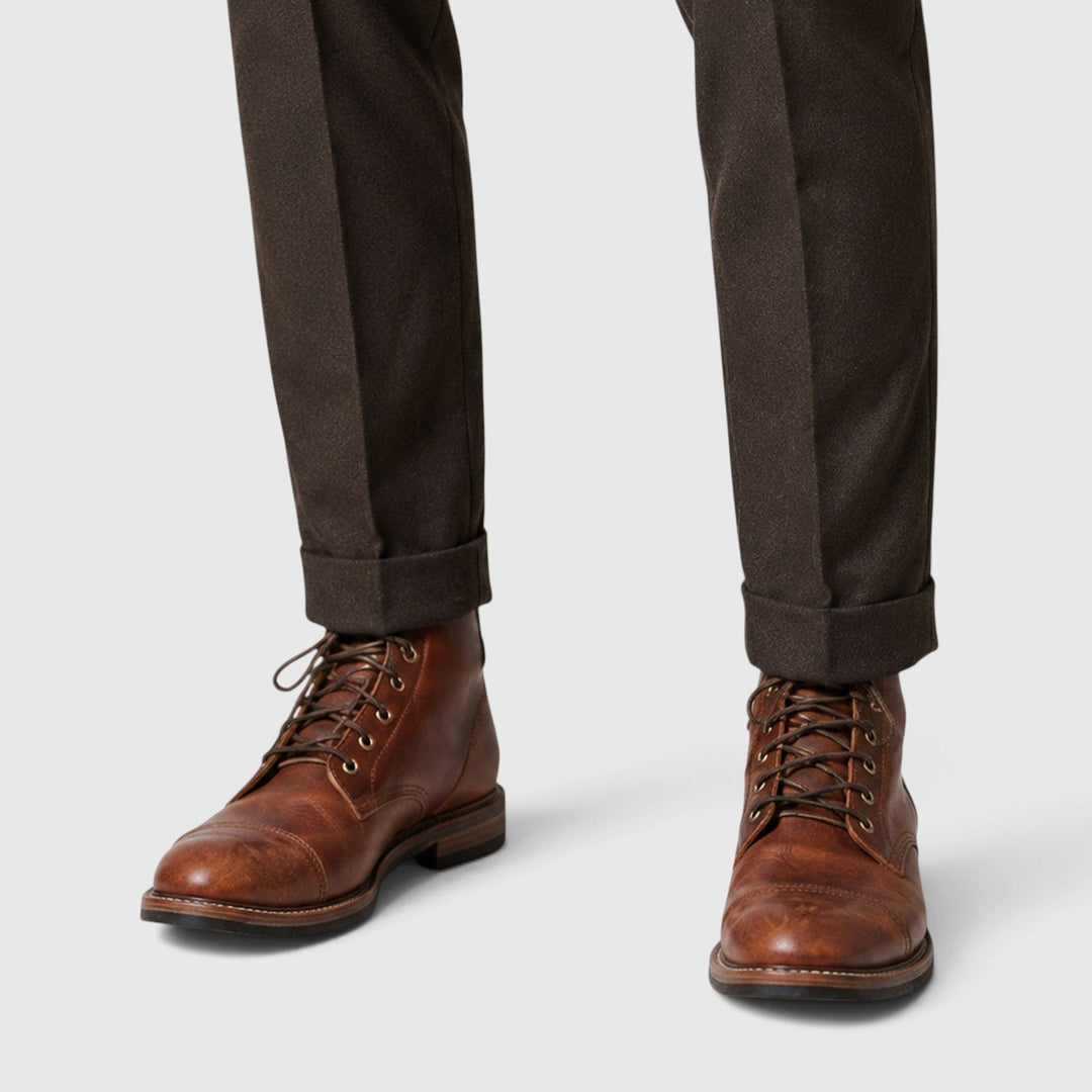 Men's Casual Leather Cushioned Insole Boots Brown