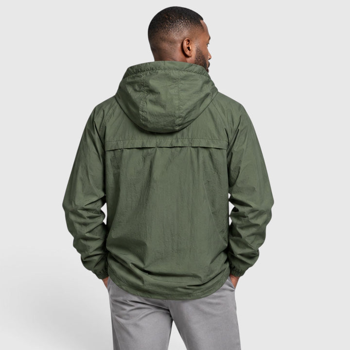 Men's Lightweight Breathable Hooded Outdoor Jacket with Zip-Up