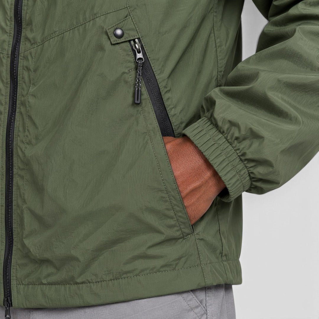 Men's Lightweight Breathable Hooded Outdoor Jacket with Zip-Up