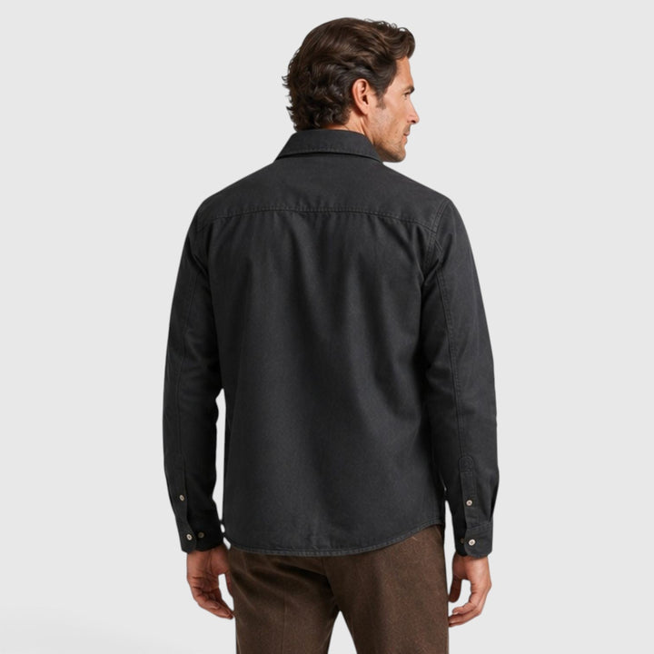 Men's Lightweight Cotton Overshirt with Button Closure