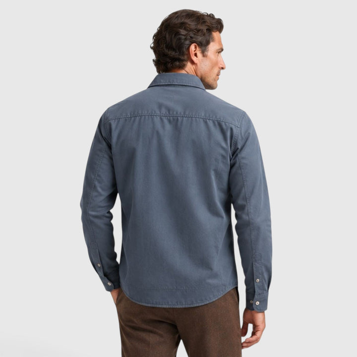 Men's Lightweight Cotton Overshirt with Button Closure
